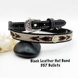 Mens Custom Ammo Bullet Brown Or Black Western Hat Band With Silver  Buckle