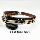 Mens Custom Ammo Bullet Brown Or Black Western Hat Band With Silver  Buckle