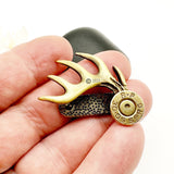 Ammo Bullet 30-06 Brass Antler Hat Clip Hunting Gifts