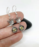 Sterling Silver Butterfly 9 mm Bullet Charm Earring For Women