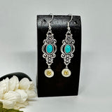 Bullet 9 mm Turquoises Charm Earrings