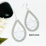 Texas Star Silhouette Faux Leather Football Earrings