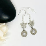 Sterling Silver Butterfly 9 mm Bullet Charm Earring For Women