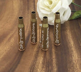 Wedding Bullet Boutonnière In Brass Or Nickel Options Wrapped In Color Wire