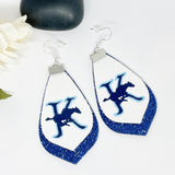 Custom Schools Sports Glitter Double Faux Leather Earrings