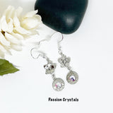 Dainty Bullet Sterling Silver Flower Birthstone Earrings