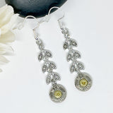 Womens Silver Crystal Bullet Earrings