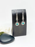 Bullet Bar Silver Or Brass Earrings With Crystals