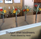 Wedding Bullet Boutonnière In Brass Or Nickel Options Wrapped In Color Wire
