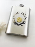 Camo Antler Shotgun Shell Stainless Steel Flask