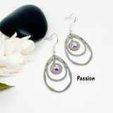 Womens Stainless Steel 9 mm Bullet Earrings With Crystals, Bullet Jewelry Gifts For Her