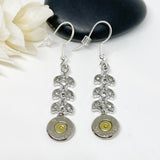 Womens Silver Crystal Bullet Earrings