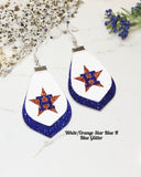 Houston Star Leather Double Glitter Earrings