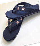 Womens Houston Glitter Star Flip Flops With Crystals