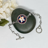 Heart Link Houston Baseball  Bracelet Sports Jewelry