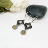 Bullet Charm Earrings With Crystals - Womens Jewelry