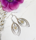 Ammo Bullet 9 mm Or 38 Spl Filigree Earrings