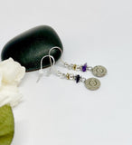Handmade 9mm Glass Rock Bullet Earrings