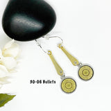 Bullet Bar Silver Or Brass Earrings With Crystals
