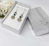 Handmade 9mm Glass Rock Bullet Earrings