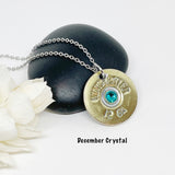 Shotgun Shell 12 Gauge Birthstone Necklace