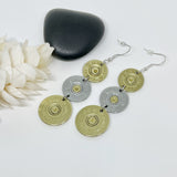 Womens Triple Shotgun Shell Dangle Earrings