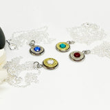 Bullet Sterling Silver Birthstone Necklace With Crystal