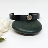 Mens Black Or Silver Stainless Steel Cuff Bracelet