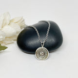 Womens Ammo Dainty 9 mm Bullet Birthstone Necklace