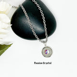 Womens Ammo Dainty 9 mm Bullet Birthstone Necklace