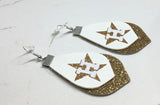 Houston Star Leather Double Glitter Earrings