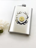 Camo Antler Shotgun Shell Stainless Steel Flask