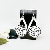 Leather Soccer White Silhoutte Earrings