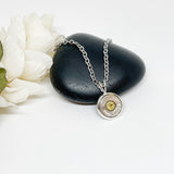 Womens Ammo Dainty 9 mm Bullet Birthstone Necklace