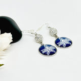 Cowboy Crystal Bead Football Earrings