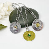 Womens Shotgun Shell 12 Gauge Birthstone Ammo Jewelry Gift Set