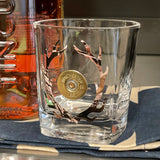 Camo Antler Shotgun Shell Whiskey On The Rocks Glass Hunting Gifts