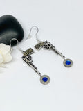 Silver Pistol 9 mm Bullet  Gun Charm Dangle Earrings, Women’s Ammo Gifts