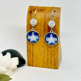 Cowboy Crystal Bead Football Earrings