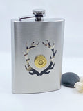 Camo Antler Shotgun Shell Stainless Steel Flask