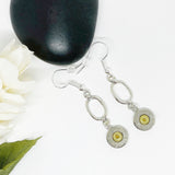 Womens Dainty Sterling Silver 9 mm Dangle Earrings With Birthstone Crystal