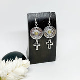 Womens Shotgun Shell 20 Gauge Cross Earrings , Ammo Jewelry From Texas
