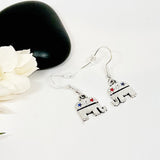 Silver Republicans Political Elephant Earrings
