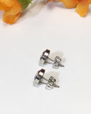 Houston Star Tiny Baseball Earrings