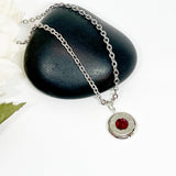 Womens Ammo Dainty 9 mm Bullet Birthstone Necklace