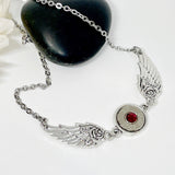 Womens Bullet Necklace With Angel Wings