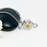 Mens Stainless Steel Bolt Necklace With A 223 Bullet 22” Stainless Steel Chain Handmade Gift