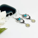 Womens Bullet 9 mm Turquoise Earrings