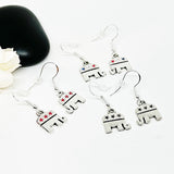 Silver Republicans Political Elephant Earrings