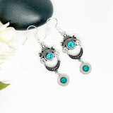 Womens Bullet 9 mm Turquoise Earrings